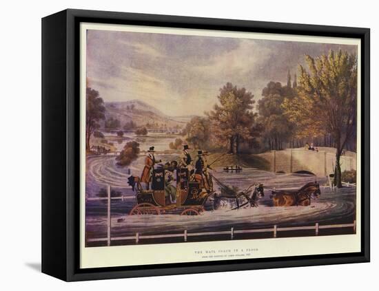 The Mail Coach in a Flood-James Pollard-Framed Premier Image Canvas