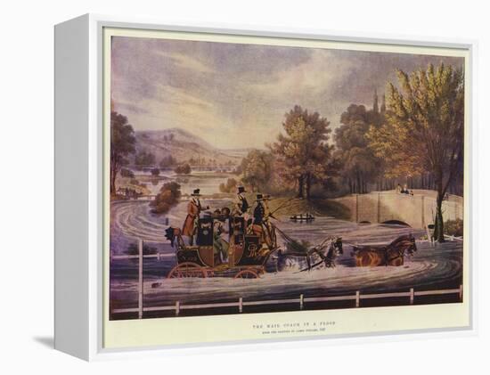 The Mail Coach in a Flood-James Pollard-Framed Premier Image Canvas