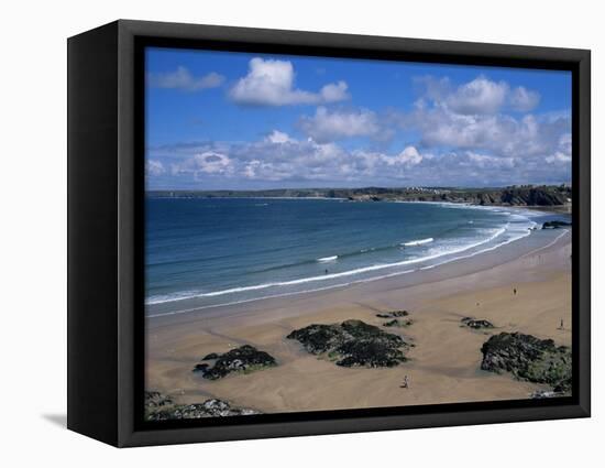 The Main Beach, Newquay, Cornwall, England, United Kingdom-Julian Pottage-Framed Premier Image Canvas