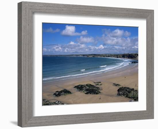The Main Beach, Newquay, Cornwall, England, United Kingdom-Julian Pottage-Framed Photographic Print