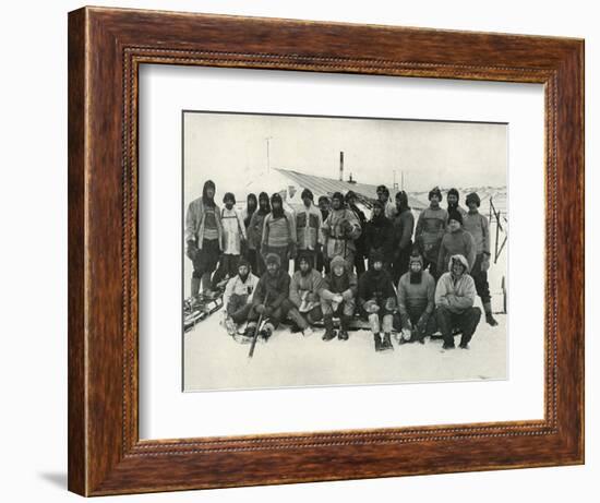 'The Main Party at Cape Evans After The Winter, 1911', (1913)-Herbert Ponting-Framed Photographic Print