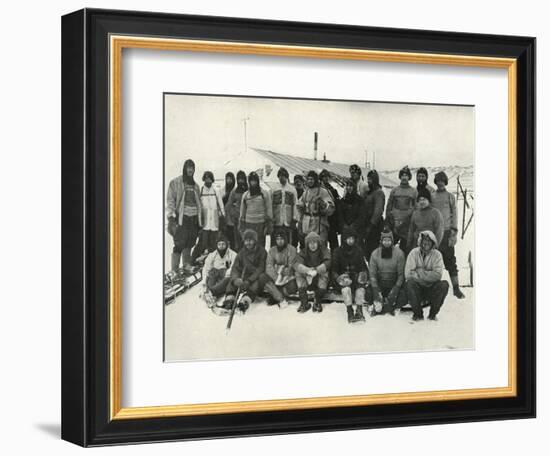 'The Main Party at Cape Evans After The Winter, 1911', (1913)-Herbert Ponting-Framed Photographic Print