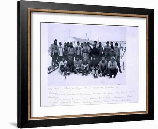 The Main Party at Cape Evans After the Winter 1911-Herbert Ponting-Framed Photographic Print