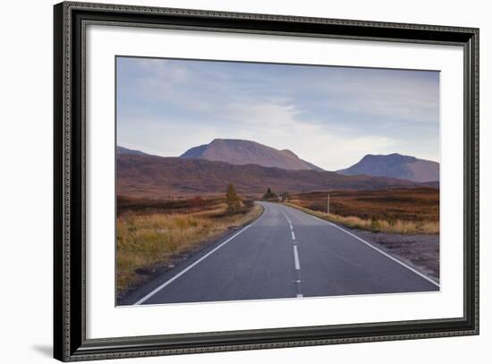 The Main Road Through Rannoch Moor, a Site of Special Scientific Interest, Highlands, Scotland, UK-Julian Elliott-Framed Photographic Print