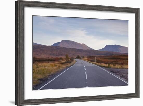 The Main Road Through Rannoch Moor, a Site of Special Scientific Interest, Highlands, Scotland, UK-Julian Elliott-Framed Photographic Print