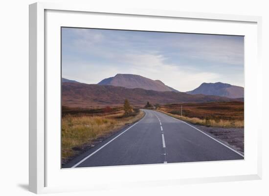 The Main Road Through Rannoch Moor, a Site of Special Scientific Interest, Highlands, Scotland, UK-Julian Elliott-Framed Photographic Print