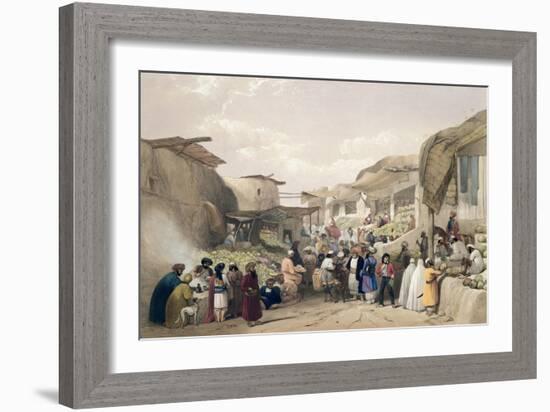 The Main Street in the Bazaar at Caubul, Fruit Season, Sketches in Afghaunistan, Engraved Haghe-James Atkinson-Framed Giclee Print