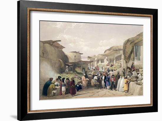 The Main Street in the Bazaar at Caubul, Fruit Season, Sketches in Afghaunistan, Engraved Haghe-James Atkinson-Framed Giclee Print