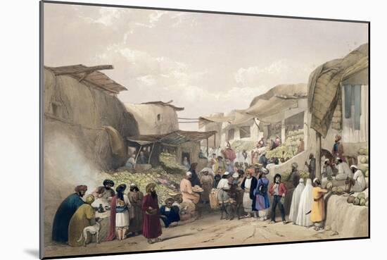 The Main Street in the Bazaar at Caubul, Fruit Season, Sketches in Afghaunistan, Engraved Haghe-James Atkinson-Mounted Giclee Print