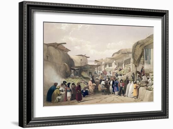 The Main Street in the Bazaar at Caubul, Fruit Season, Sketches in Afghaunistan, Engraved Haghe-James Atkinson-Framed Giclee Print