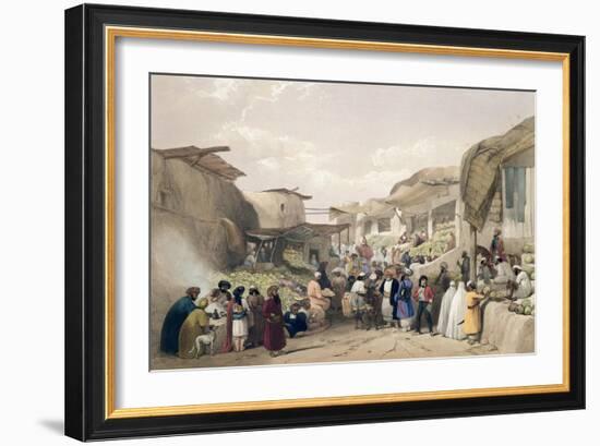 The Main Street in the Bazaar at Caubul, Fruit Season, Sketches in Afghaunistan, Engraved Haghe-James Atkinson-Framed Giclee Print