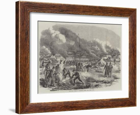 The Main Street of Yokohama During the Great Fire-null-Framed Giclee Print