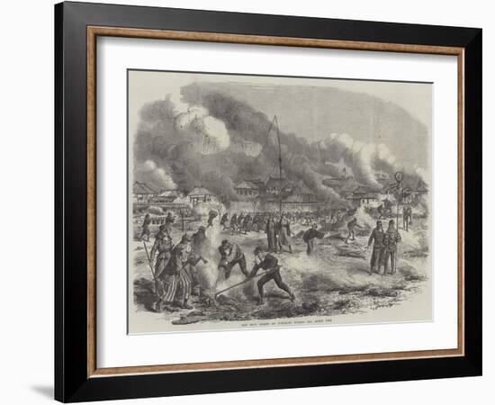 The Main Street of Yokohama During the Great Fire-null-Framed Giclee Print