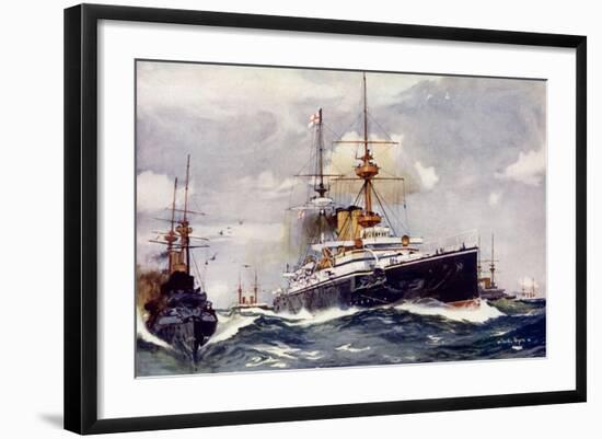 The "Majestic." Flagship of the Channel Squadron, 1901-Charles Edward Dixon-Framed Giclee Print