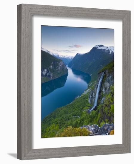 The Majestic Geiranger Fjord Illuminated at Dusk, Geiranger, More Og Romsdal, Norway-Doug Pearson-Framed Photographic Print