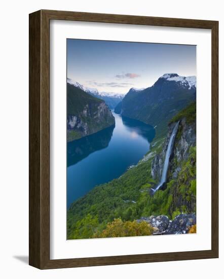 The Majestic Geiranger Fjord Illuminated at Dusk, Geiranger, More Og Romsdal, Norway-Doug Pearson-Framed Photographic Print