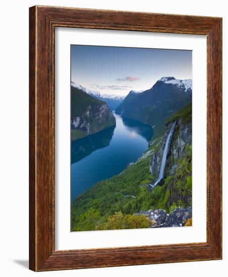 The Majestic Geiranger Fjord Illuminated at Dusk, Geiranger, More Og Romsdal, Norway-Doug Pearson-Framed Photographic Print