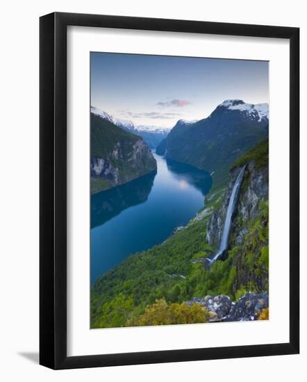 The Majestic Geiranger Fjord Illuminated at Dusk, Geiranger, More Og Romsdal, Norway-Doug Pearson-Framed Photographic Print