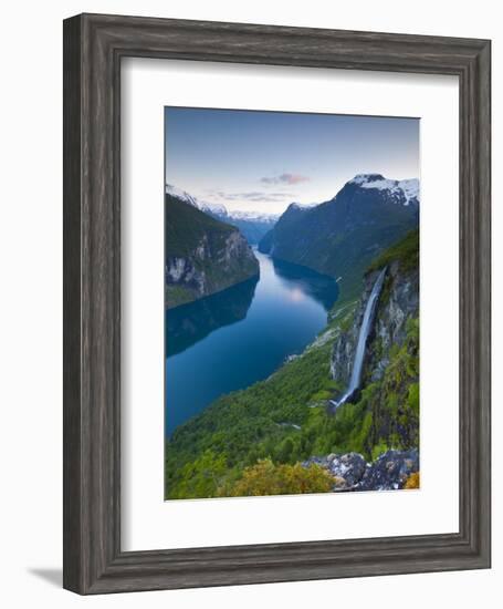 The Majestic Geiranger Fjord Illuminated at Dusk, Geiranger, More Og Romsdal, Norway-Doug Pearson-Framed Photographic Print