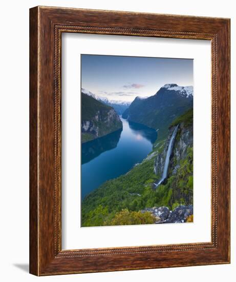 The Majestic Geiranger Fjord Illuminated at Dusk, Geiranger, More Og Romsdal, Norway-Doug Pearson-Framed Photographic Print