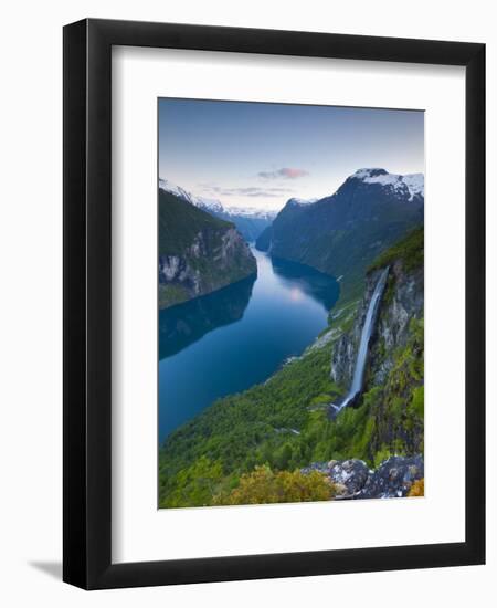 The Majestic Geiranger Fjord Illuminated at Dusk, Geiranger, More Og Romsdal, Norway-Doug Pearson-Framed Photographic Print