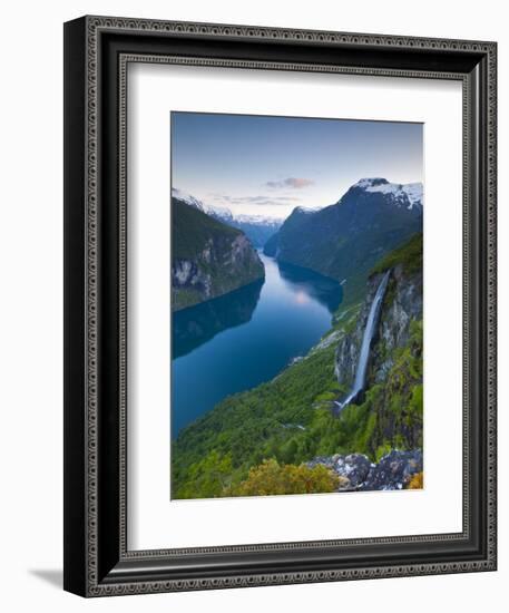 The Majestic Geiranger Fjord Illuminated at Dusk, Geiranger, More Og Romsdal, Norway-Doug Pearson-Framed Photographic Print