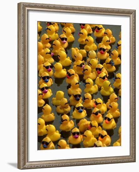 The Make-A-Wish Foundation Releases Rubber Ducks into the Ocean--Framed Photographic Print