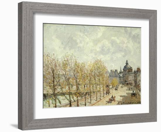 The Malaquais Quay in the Morning, Sunny Weather, 1903-Camille Pissarro-Framed Giclee Print