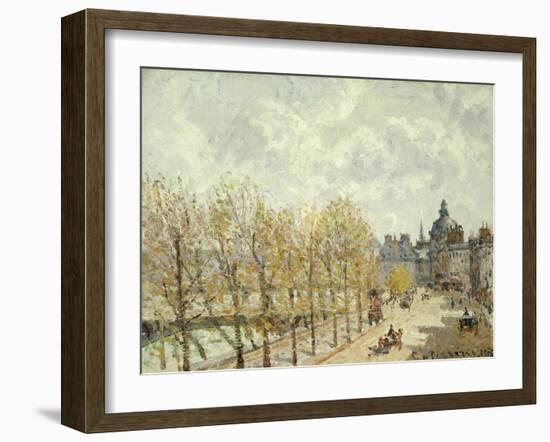The Malaquais Quay in the Morning, Sunny Weather, 1903-Camille Pissarro-Framed Giclee Print