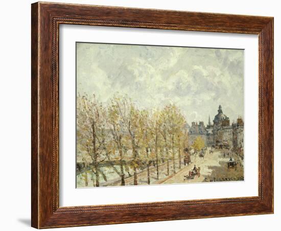 The Malaquais Quay in the Morning, Sunny Weather, 1903-Camille Pissarro-Framed Giclee Print