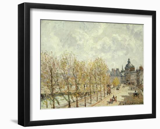 The Malaquais Quay in the Morning, Sunny Weather, 1903-Camille Pissarro-Framed Giclee Print