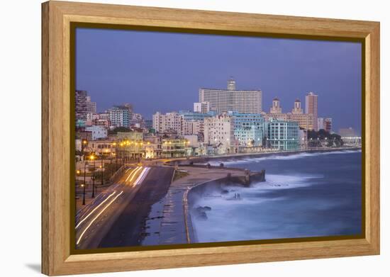 The Malecon Looking Towards Vedado, Havana, Cuba-Jon Arnold-Framed Premier Image Canvas