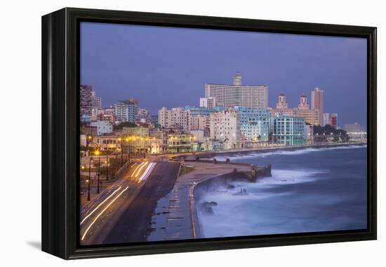 The Malecon Looking Towards Vedado, Havana, Cuba-Jon Arnold-Framed Premier Image Canvas