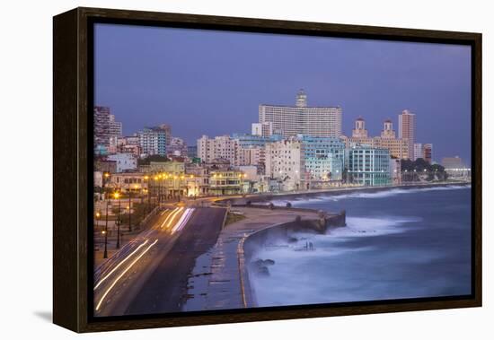 The Malecon Looking Towards Vedado, Havana, Cuba-Jon Arnold-Framed Premier Image Canvas