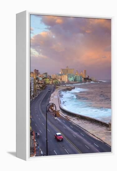 The Malecon Looking Towards Vedado, Havana, Cuba-Jon Arnold-Framed Premier Image Canvas