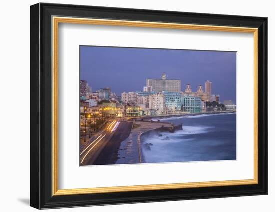 The Malecon Looking Towards Vedado, Havana, Cuba-Jon Arnold-Framed Photographic Print