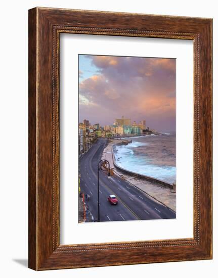 The Malecon Looking Towards Vedado, Havana, Cuba-Jon Arnold-Framed Photographic Print