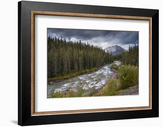 The Maligne River meandering through the Canadian Rockies, Jasper National Park-Adam Burton-Framed Photographic Print