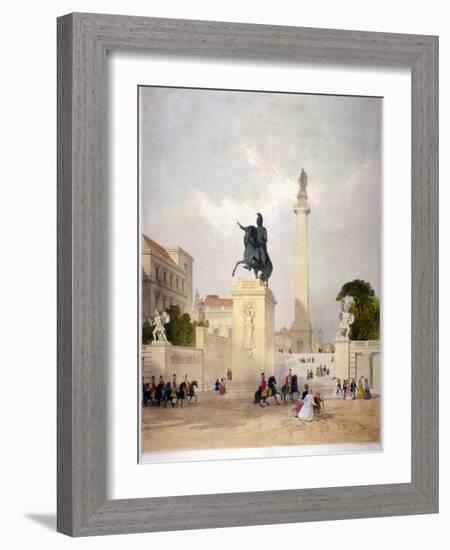 The Mall and Waterloo Place, Westminster, London, C1845-Thomas Allom-Framed Giclee Print