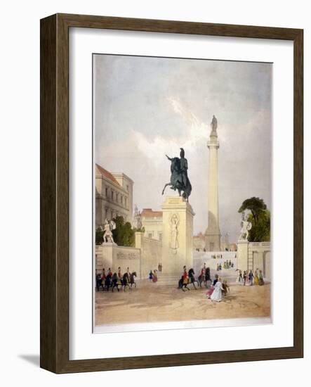 The Mall and Waterloo Place, Westminster, London, C1845-Thomas Allom-Framed Giclee Print