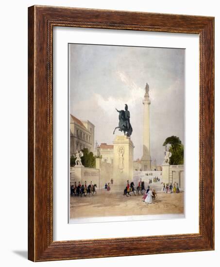 The Mall and Waterloo Place, Westminster, London, C1845-Thomas Allom-Framed Giclee Print