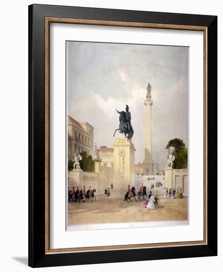 The Mall and Waterloo Place, Westminster, London, C1845-Thomas Allom-Framed Giclee Print