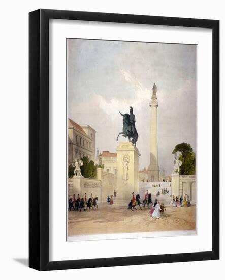 The Mall and Waterloo Place, Westminster, London, C1845-Thomas Allom-Framed Giclee Print