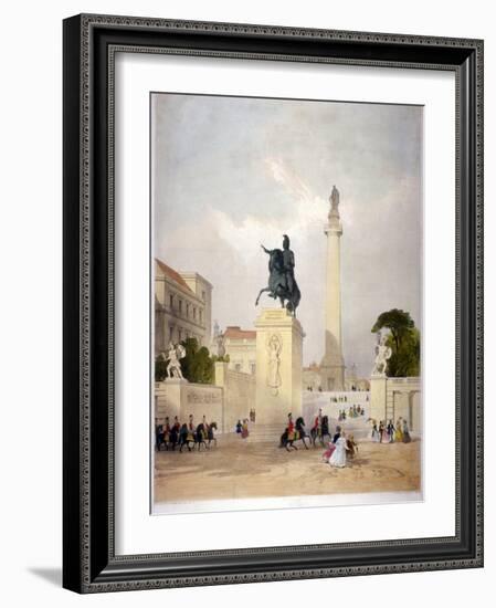 The Mall and Waterloo Place, Westminster, London, C1845-Thomas Allom-Framed Giclee Print