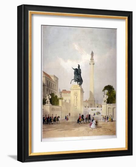 The Mall and Waterloo Place, Westminster, London, C1845-Thomas Allom-Framed Giclee Print