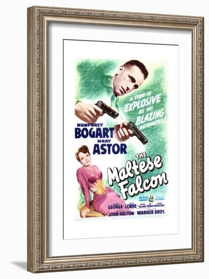 The Maltese Falcon - Movie Poster Reproduction-null-Framed Premium Giclee Print