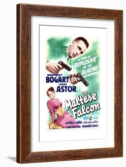 The Maltese Falcon - Movie Poster Reproduction-null-Framed Premium Giclee Print