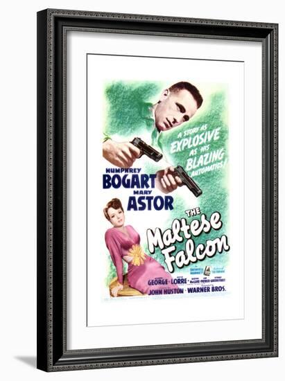 The Maltese Falcon - Movie Poster Reproduction-null-Framed Premium Giclee Print