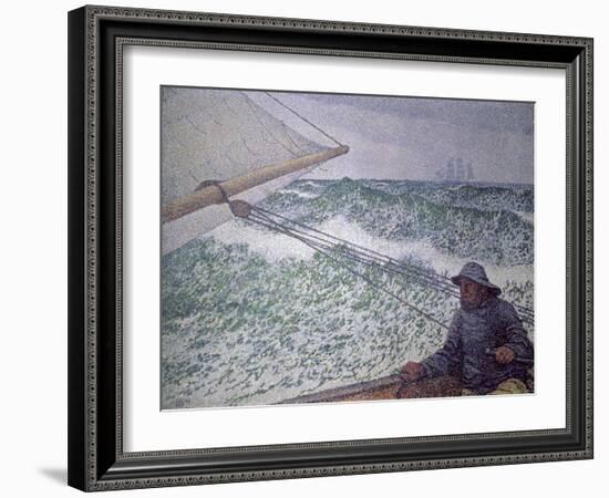 The Man at the Tiller, 1892-Théo van Rysselberghe-Framed Premium Giclee Print