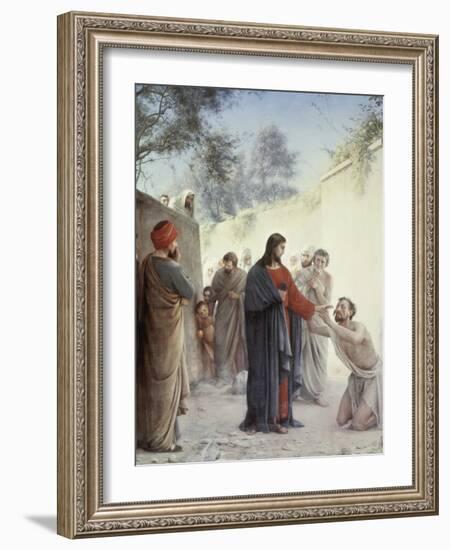 The Man Born Blind-Carl Bloch-Framed Giclee Print